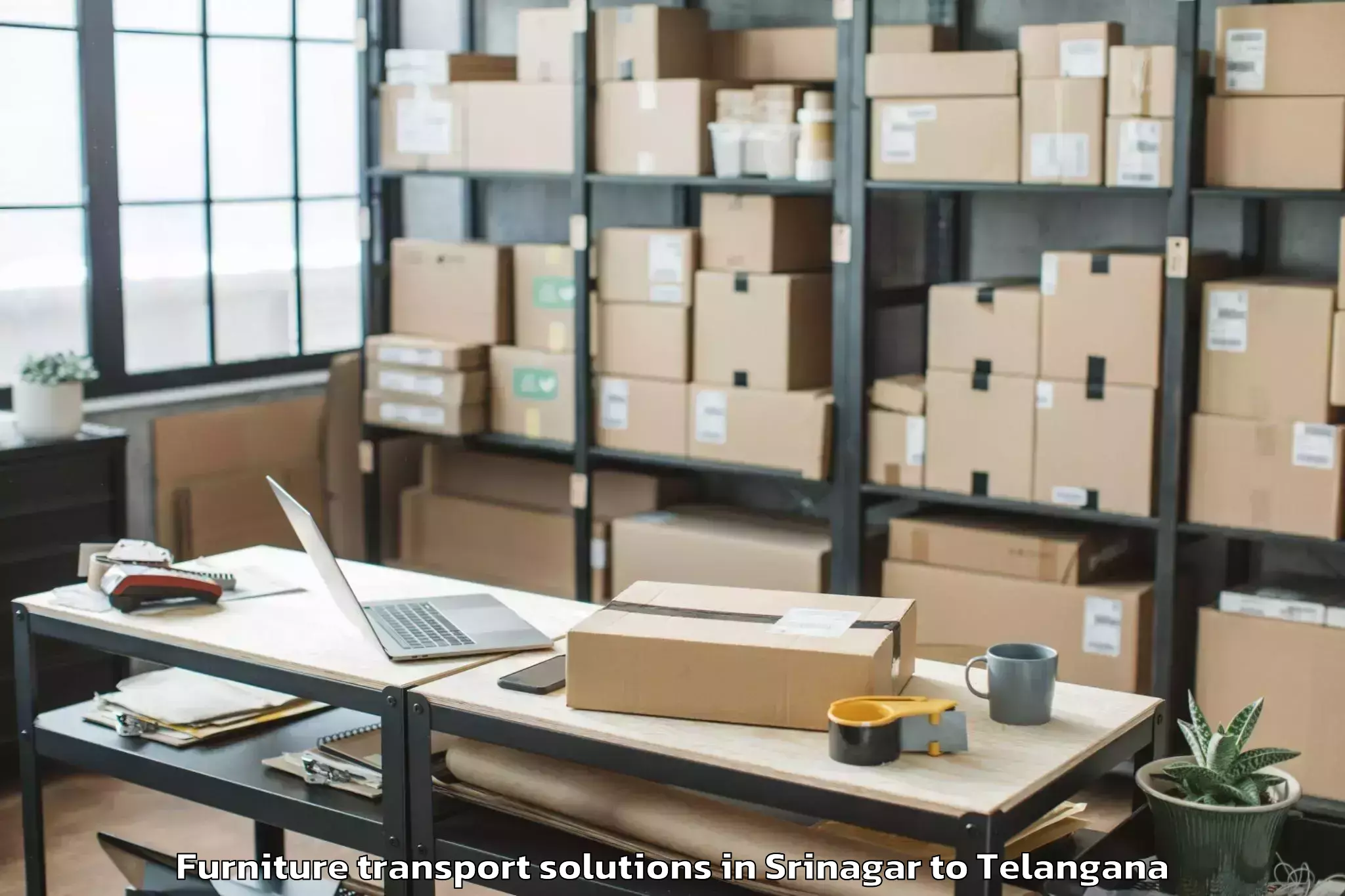 Quality Srinagar to Huzurabad Furniture Transport Solutions